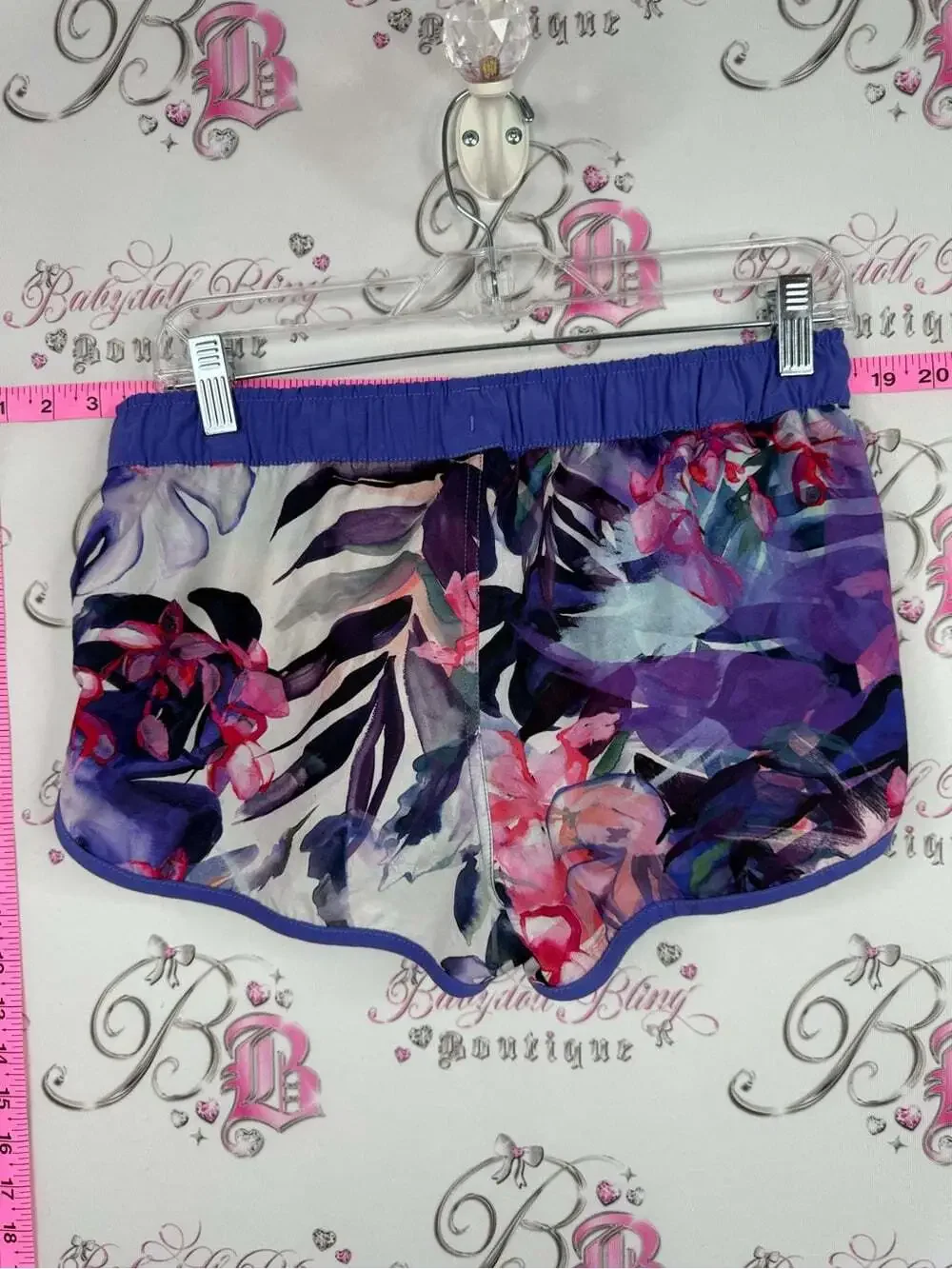 Roxy dry flight shorts Purple Floral Sheer Lounge Shorts
